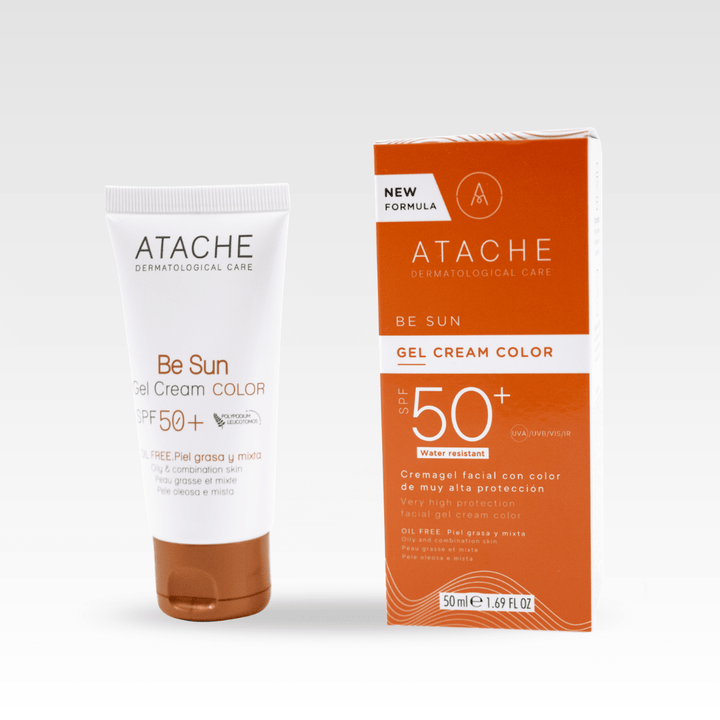 Atache Be Sun Gel Cream Color SPF 50+ | Protector Solar Facial con Color 50 ml - Badana
