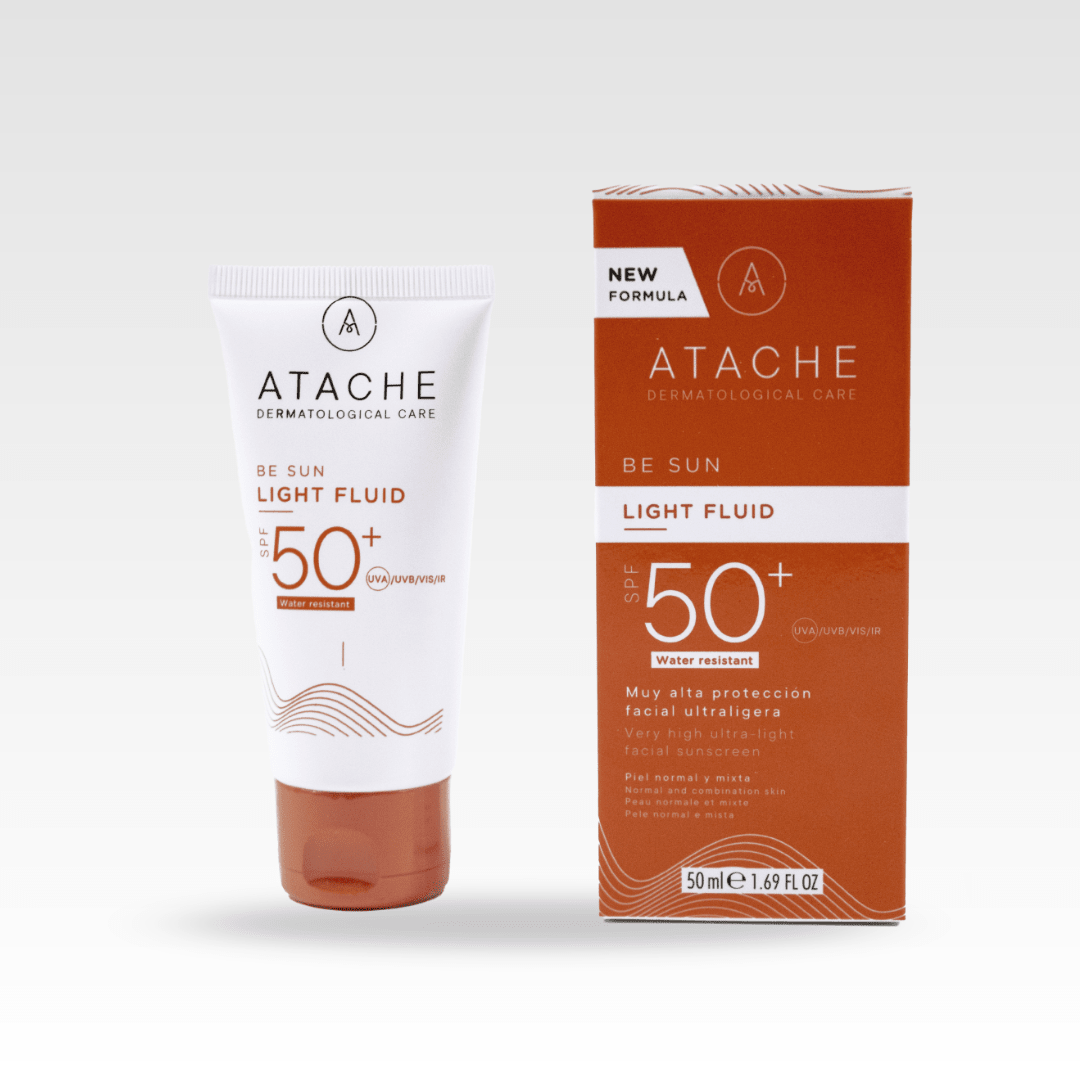 Atache Be Sun Light Fluid SPF 50+ | Protector Solar Facial Fluido Invisible 50 ml - Badana