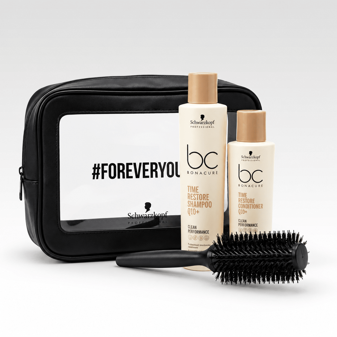 Pack Time Restore Q10+ Shampoo + Acondicionador + Cosmetiquero + Cepillo - SCHWARZKOPF