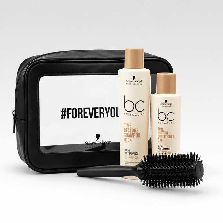Pack Time Restore Q10+ Shampoo + Acondicionador + Cosmetiquero + Cepillo - SCHWARZKOPF