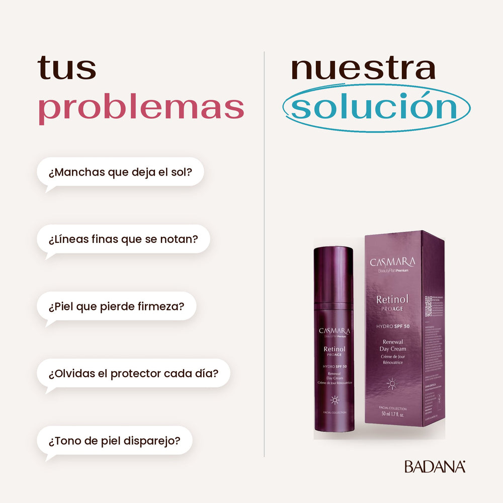 Crema Facial de Día Retinol PROAGE Con Protector SPF 50 - CASMARA – problemas y solución